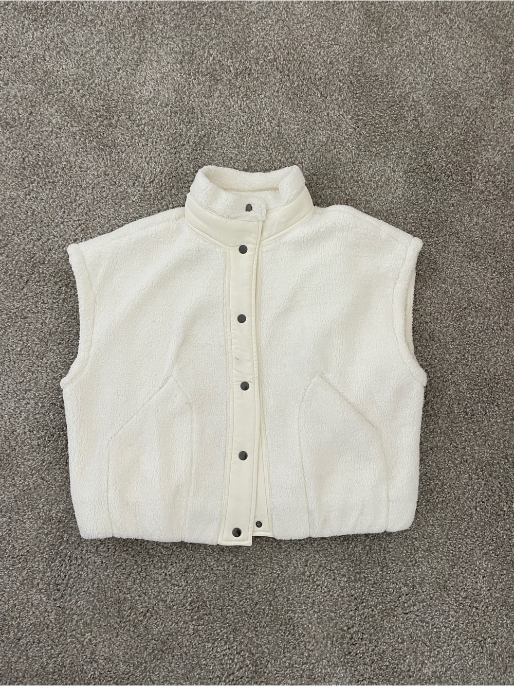 Alter’d State Cream Fleece Snap-Front Vest - Picture 2 of 7